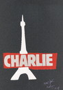 Cartoon: CHARLIE PARIS (small) by Kestutis tagged charlie,paris,attack,nowember,france,kestutis,lithuania,eiffel,tower,cartoon,europpe,war,13,islam,terror,death