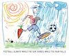 Cartoon: FOOTBALL ALWAYS (small) by Kestutis tagged football,sports,fussball,rain,kestutis,lithuania,soccer,fifa,world,2026,cup,mundial,sun
