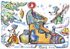 Cartoon: Mice awaiting Santa Claus (small) by Kestutis tagged mice santa claus christmas weihnachten winter kestutis lithuania adventure mouse gift
