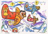 Cartoon: Owls flying to Santa Claus (small) by Kestutis tagged owl,santa,claus,nature,bird,winter,christmas,weihnachten,kestutis,maus,stars,night,nacht