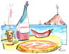 Cartoon: pizza - espresso (small) by Kestutis tagged pizzapitch,italy,pizza,coffe,sea,travel,summer,wine,kestutis