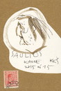 Cartoon: Portrait S (small) by Kestutis tagged dada postcard portrait sketch kestutis lithuania