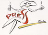 Cartoon: PRESS (small) by Kestutis tagged press,communication,coffee,calligraphy,letter,man,woman,cocktail,yellow,gelb