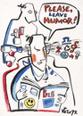 Cartoon: PRESS AND HUMOR (small) by Kestutis tagged press,humor,symbol,sign,icon,frisiersalon,hairdresser,cartoon,newspaper
