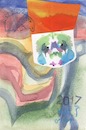Cartoon: Rooster (small) by Kestutis tagged dada,postcard,kerner,form,rooster,cock,klecksography,art,kunst,kestutis,lithuania