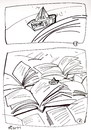 Cartoon: SHIP AND THE SEA (small) by Kestutis tagged ship sea newspapers books