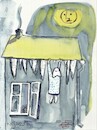 Cartoon: Sleepwalker in the winter (small) by Kestutis tagged sleepwalker,vollmond,schlafwandler,winter,moon,kestutis,lithuania