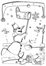 Cartoon: Snowman travels to Santa Claus (small) by Kestutis tagged snowman,travel,santa,claus,kestutis,lithuania,schneemann,weihnachten,christmas