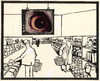 Cartoon: SUPERMARKET (small) by Kestutis tagged supermarket,shoppers,shopping,eye,kestutis,siaulytis,lithuania,sluota