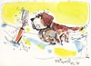 Cartoon: Winter Olympic. Help Press (small) by Kestutis tagged winter,olympic,sports,whisky,snow,sochi,2014,bernards,kestutis,lithuania,help,press,dog,bernhardiner,hund