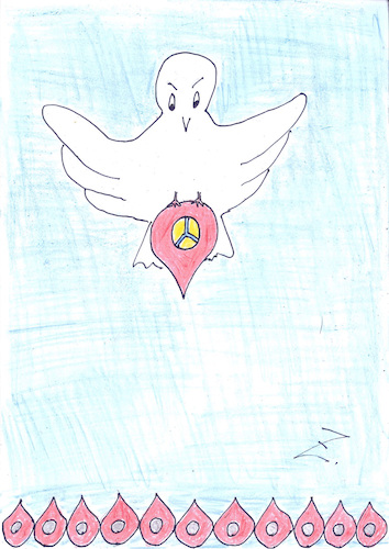 Cartoon: dove - peace (medium) by Zoran tagged peace,contest,kragujevac,2025,war,planet