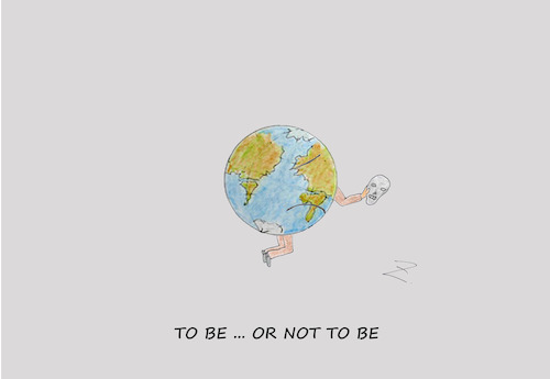 Cartoon: to be or not to be (medium) by Zoran tagged country,ecology,ruin,decision,to,be