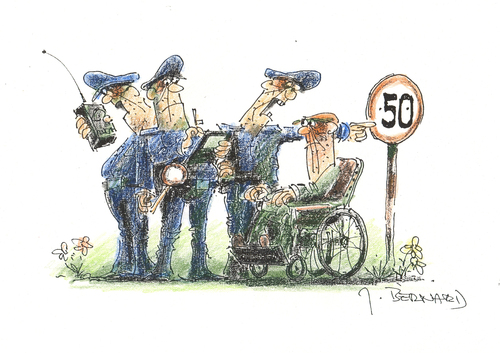 Cartoon: ohne Titel (medium) by jiribernard tagged polizei,polizeikontrolle,geschwindigkeit,geschindigkeitüberschreitung,geschwindigkeitbegrenzung,invalide,behinderte,rollstuhl,rollstuhlfahrer,strafe,bußgeld,verkehrsünder,verkehrsschild,straßenschid,polizei,polizeikontrolle,geschwindigkeit,geschindigkeitüberschreitung,geschwindigkeitbegrenzung,invalide,rollstuhlfahrer,rollstuhl,behinderte,verkehrsünder,strafe,verkehr