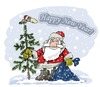 Cartoon: Happy New Year! (small) by krutikof tagged new year holiday tree postcard greeting gift