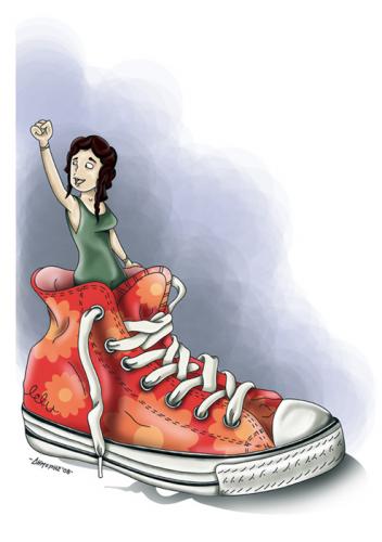 Cartoon: converse (medium) by Dimoulis tagged shoes