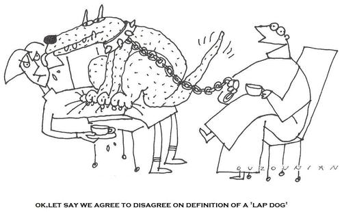 Cartoon: lapdogs and stuff (medium) by ouzounian tagged pets,dogs,lapdogs