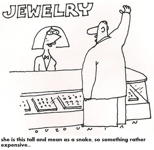 Cartoon: men-women .the usual (medium) by ouzounian tagged jewelry,shopping,men,women,presents