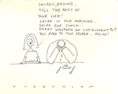 Cartoon: salads and stuff (medium) by ouzounian tagged vegetables,salads,diets