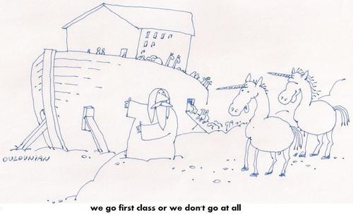 Cartoon: the ark (medium) by ouzounian tagged noah,unicorns,animals,flood,deluge,bible,ark