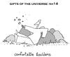 Cartoon: creation and stuff (small) by ouzounian tagged rocks,boulders,comfort,universe,gifts