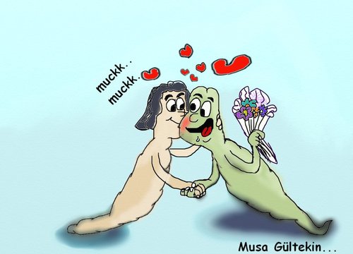 Cartoon: apple has established elmakurdu (medium) by musa gültekin tagged heart,flower,kisses,elmakurdu,applehasestablished