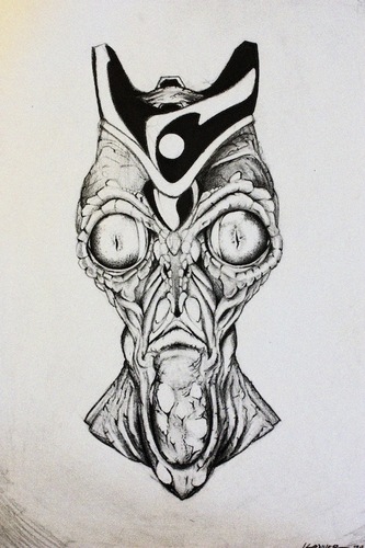 Cartoon: Alien king (medium) by James tagged alien,art,illustration,pencil,creature,weird