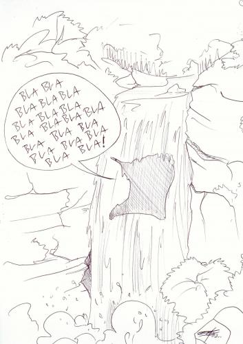 Cartoon: Wasserfall (medium) by James tagged wasserfall,toon,cartoon,people,who,talk,too,much