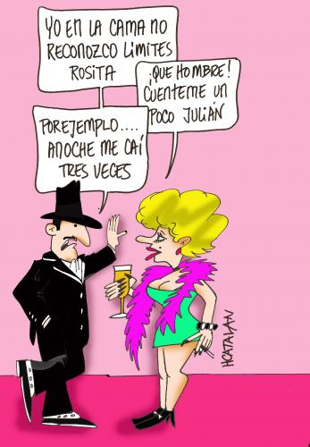 Cartoon: LIMITES (medium) by HCATALAN tagged tango,amor,corazon,cama,limites,sexo