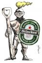 Cartoon: CABALLERO DE LA CERVEZA (small) by HCATALAN tagged cerveza beer caballero abrelatas edadmedia