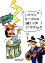Cartoon: SERENATA EFECTO SIMULTANEO (small) by HCATALAN tagged tango,amor,serenata,cancion,rayo