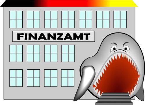 Cartoon: Finanzamt (medium) by RiwiToons tagged finanzamt,steuern,steueramt,behörde,finanzkasse,hai,gefräßig,maßlos,portel,eingang