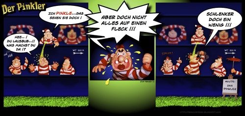 Cartoon: Der Pinkler (medium) by AlterEgon tagged claycartoon,clay,freax,bavaria,bavarians,soccer,stadion,plasticine,football,sport,fun,wc