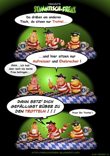 Cartoon: Der Trottel (medium) by AlterEgon tagged stammtischfreax,knetcartoon,knete,knetfiguren,bier,bayern,trottel,ehebrecher,aufreisser