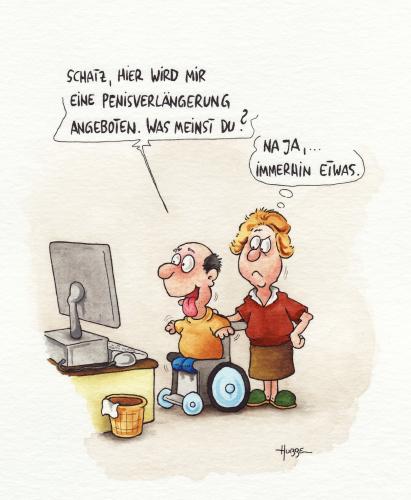 Cartoon: spam-mail (medium) by ms rainer tagged computer,spam,mail,behinderung,mann,frau