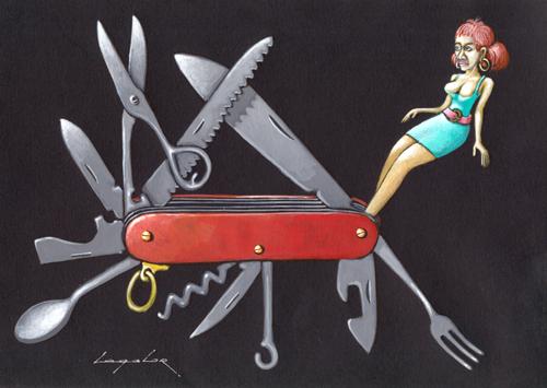 Cartoon: Knife (medium) by luka tagged woman