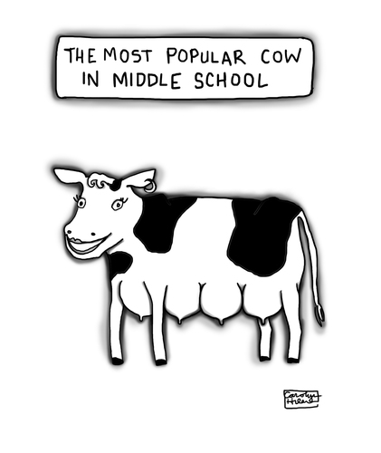 Cartoon: Popular Cow (medium) by a zillion dollars comics tagged adolescence,sexuality,nature