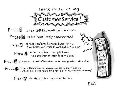 Cartoon: Thank you for calling (medium) by a zillion dollars comics tagged business,customer,service,phone,media,corporations,voice,mail,tree