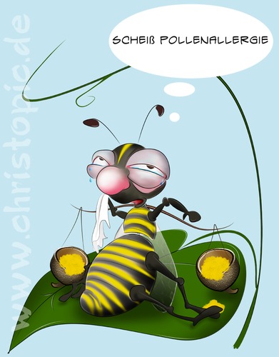 Cartoon: Crappy pollen allergy (medium) by KryCha tagged allergy,pollen,pollenallergie