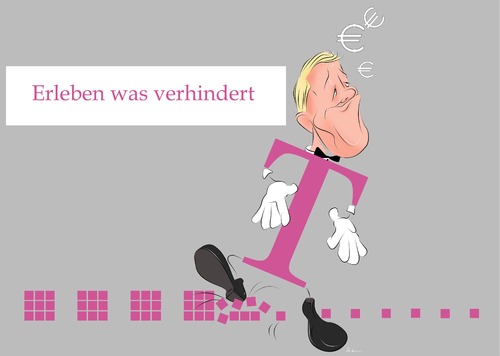 Cartoon: Telekom drosselt dsl (medium) by KryCha tagged telekom,drosselung,dsl,384k