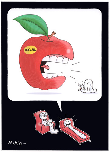 Cartoon: OGM 1 (medium) by Riko cartoons tagged apple,mela,ogm,cartoon,riko