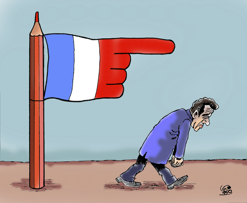 Cartoon: EXIT (medium) by Vejo tagged exit,sarko,france,elections