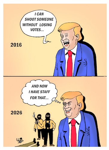 Cartoon: Trump statement... (medium) by Vejo tagged trump,ice,killers,racism,statement,2016