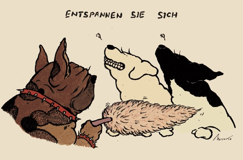 Cartoon: Entspannen Sie sich (medium) by motoko tagged hund,dog,entsapnnen,relax