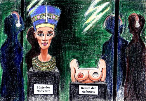 Cartoon: Büste-Brüste der Nofretete (medium) by Alan tagged neues,museum,nofretete,büste,brüste,nefertiti,bust,breasts,eye,auge,nipple,nippel,brustwarze,ägypten,egypt,pharaoh,pharao,thutmose,berlin
