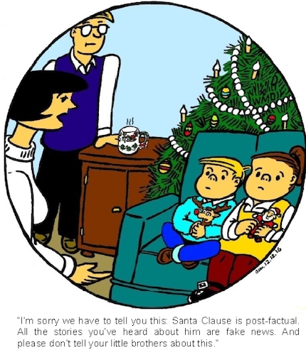 Cartoon: Postfactual Santa (medium) by Alan tagged postfactual,fake,news,santa,family