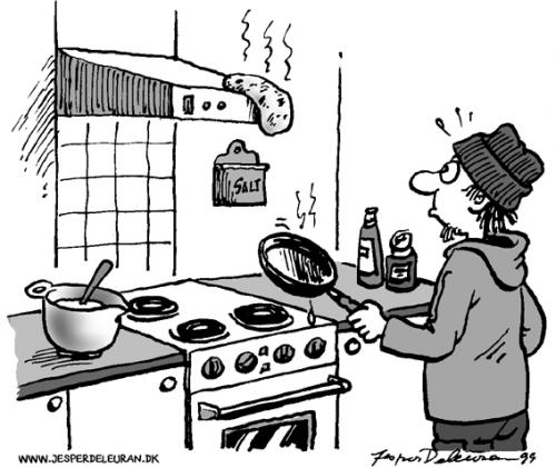 Cartoon: Cooking (medium) by deleuran tagged cooking,education,school,food,pancakes,