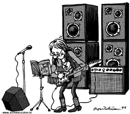 Cartoon: Heavy guitar (medium) by deleuran tagged nearsighted,glasses,heavy,metal,rock,music,