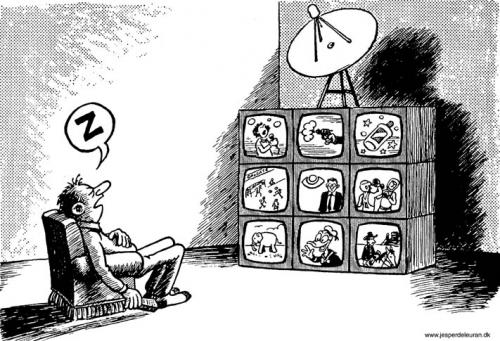 Cartoon: Television (medium) by deleuran tagged tv,television,entertainment,remote,control,boredom,
