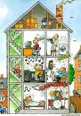 Cartoon: Noise in the house (small) by deleuran tagged noise,houses,apartments,neighbors