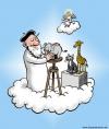 Cartoon: The creator. (small) by deleuran tagged god animals creation heaven angel 